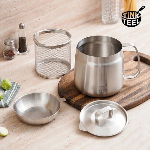 Stainless Steel Deep Fryer Pot with Basket & Strainer