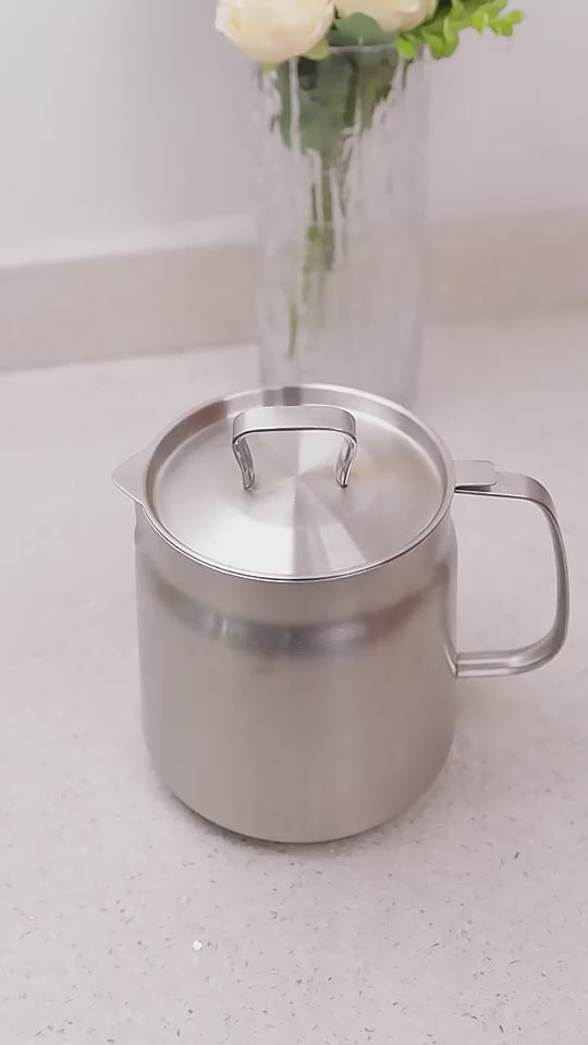 Stainless Steel Deep Fryer Pot with Basket & Strainer